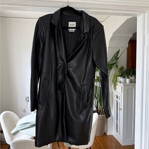 Abercrombie & Fitch Black Faux Leather Trench